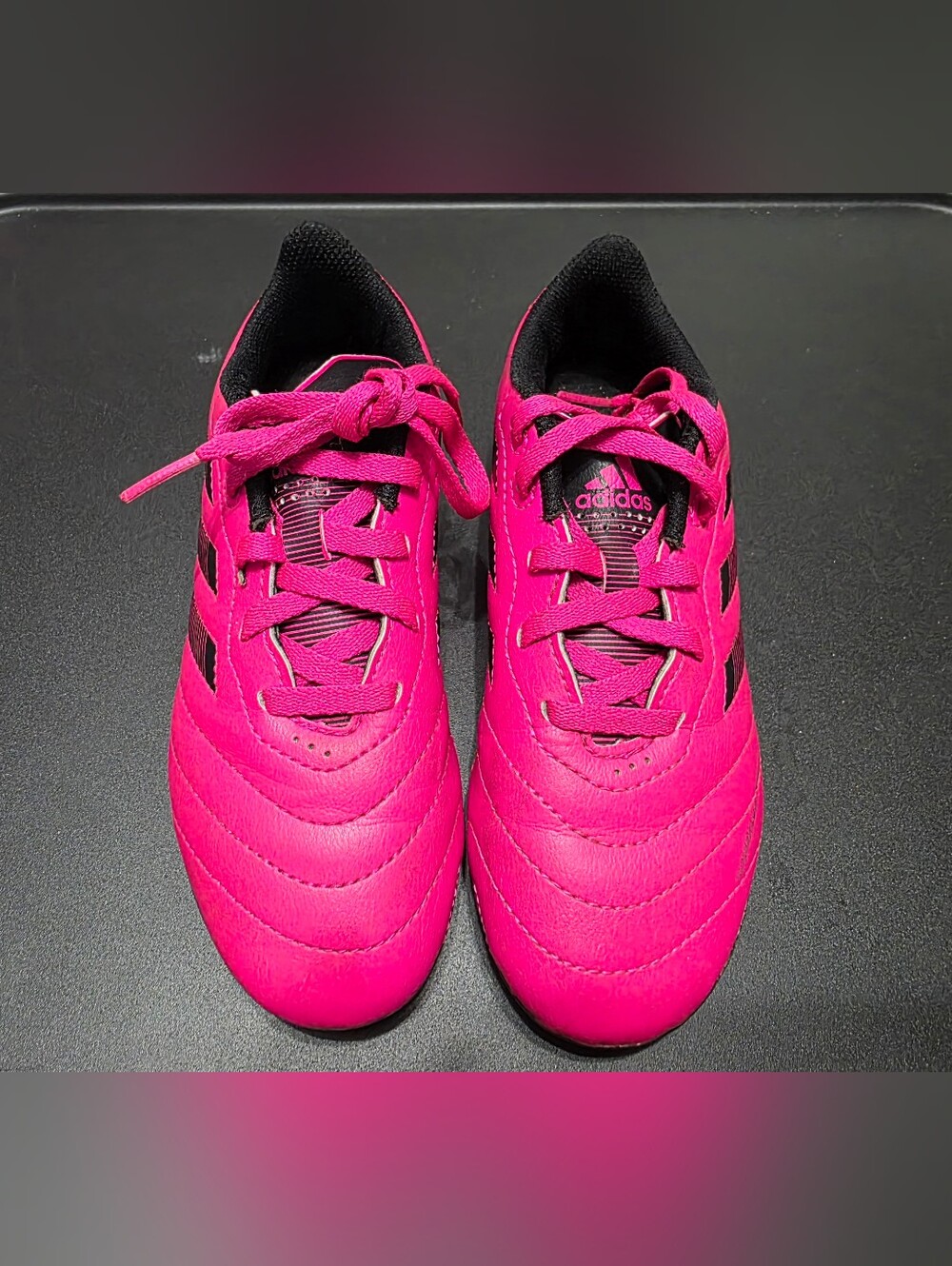 Adidas Kids Pink Lace-Up Athletic Soccer Cleat Shoes